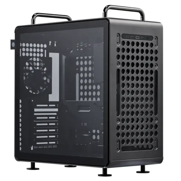 Cooler Master QUBE 540 Stardust Iron ATX mid-tower PC case with tempered glass and unique textured finish.