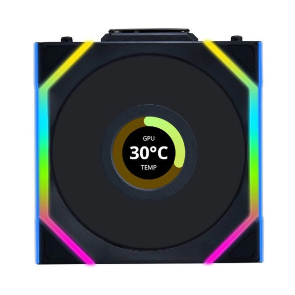 Lian Li UNI Fan SL Wireless LCD 120 Black 120mm PC case fan with integrated LCD display.