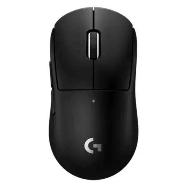 Logitech Pro X Superlight 2c Noir wireless gaming mouse in black, showcasing its ergonomic design.